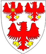 Coat of Arms of Queens College, Oxford (to illustrate B H Streeter, 1874-1937)